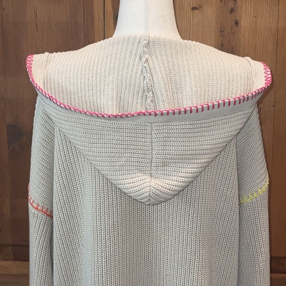 COPY - NWT Kerri Rosenthal Smiley 😊 Face Hooded Cardigan Multicolor Stitching S… - Picture 8 of 17